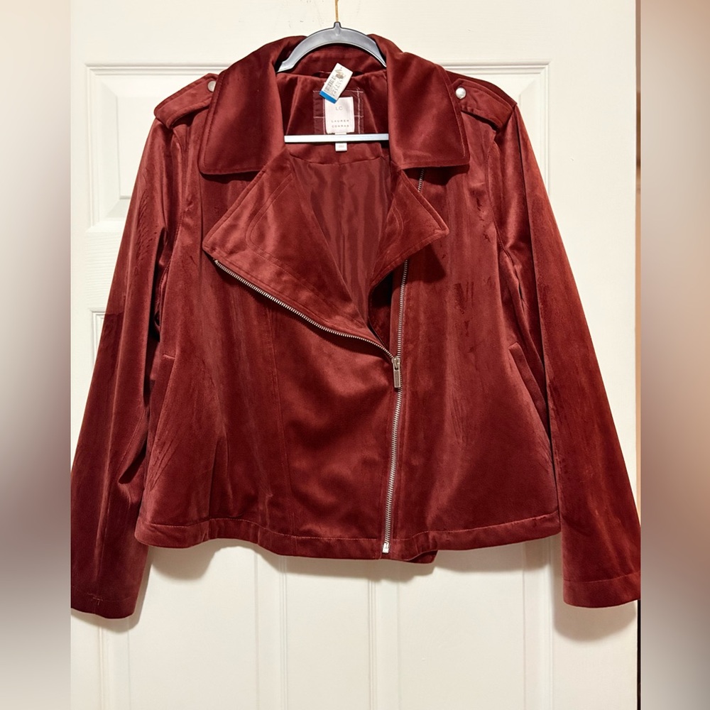 LC Lauren Conrad Rich Burgundy Utility Jacket